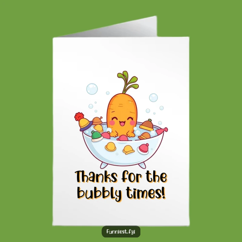 Free Printable Thank You Card: Absurd Carrot Bath Hat Humor Downloadable