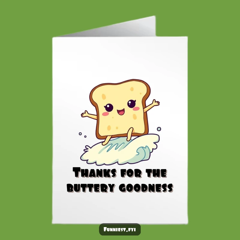 Surfing Toast Thank You Card: Free Printable & Grateful Downloadable Note