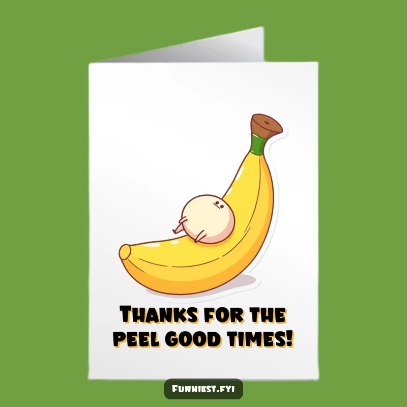 Free Printable Funny Thank You Card: Banana Peel Roll - Adorable Downloadable