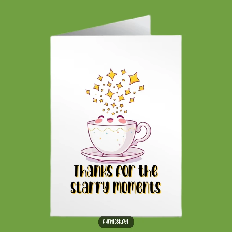 Free Printable Thank You Card: Teacup Stars Gratitude Funny Downloadable Gift