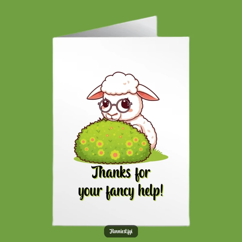 Free Printable Thank You Card: Smug Sheep Monocle - Funny Downloadable Gratitude Gift