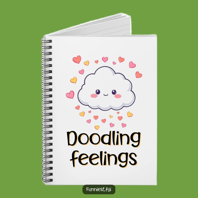 Funny Cloud Raining Hearts Notebook - Journal Your Thoughts with Joy