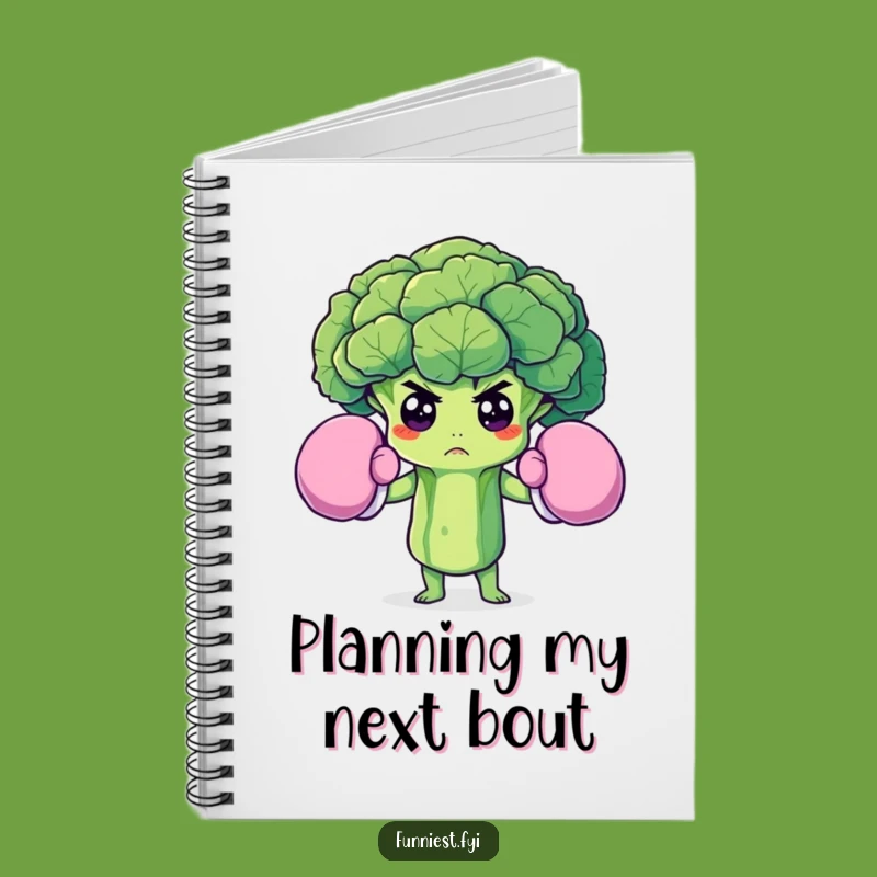 Funny Broccoli Boxer Notebook: Jot Down Goals with Veggie Grit