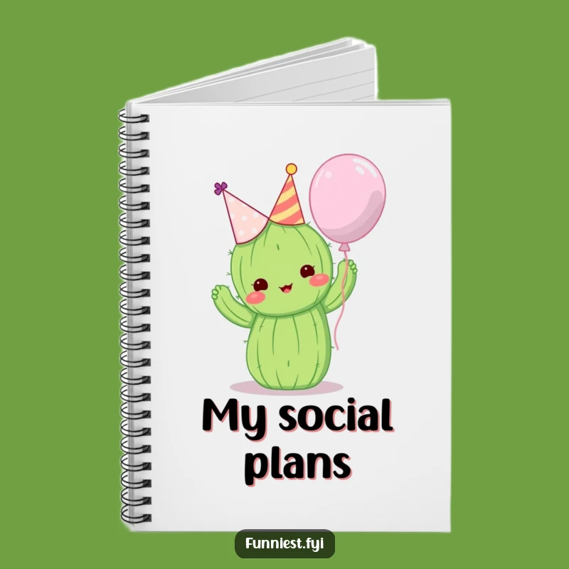 Funny Cactus Balloon Hug Notebook - Hilarious Journal for Party Plans