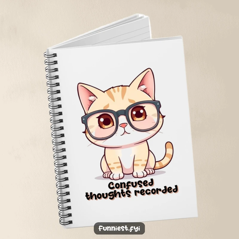 Funny Cat Glasses Notebook: A confused cat tries to see through huge glasses on this notebook. A fun funny gift for journal keepers.