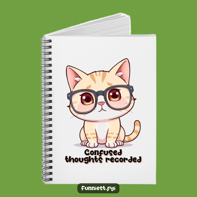 Funny Cat Glasses Notebook: Jot Down Confused Ideas, Perfect Funny Gift