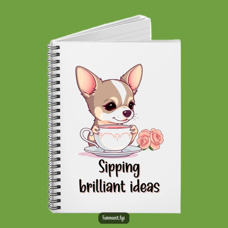 Funny Chihuahua Notebook - Dramatic Tea Journal - Hilarious Dog Lover Stationery Gift