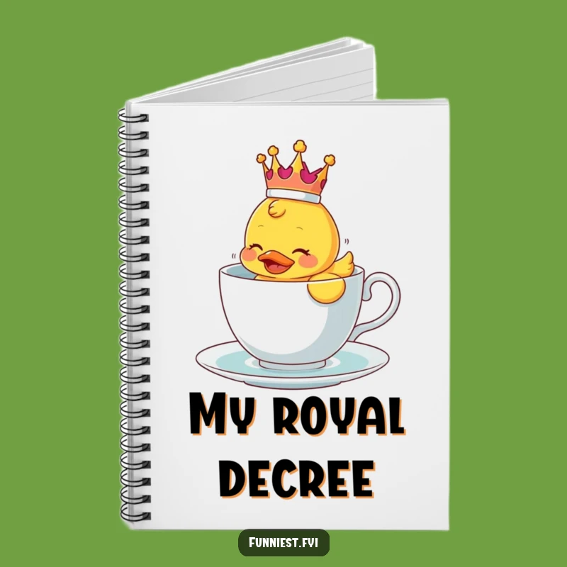 Funny Ducky Crown Teacup Notebook - Hilarious Journal for Royal Thoughts