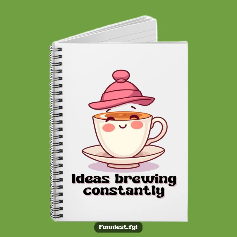 Funny Teacup Hat Notebook: Jot Down Ideas with Playful Flair