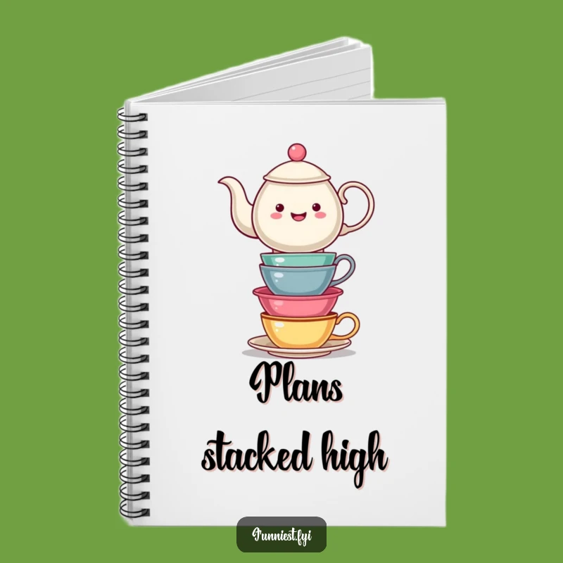 Funny Teapot Tea Cups Notebook: Jot Down Chaotic Ideas, Perfect Funny Gift