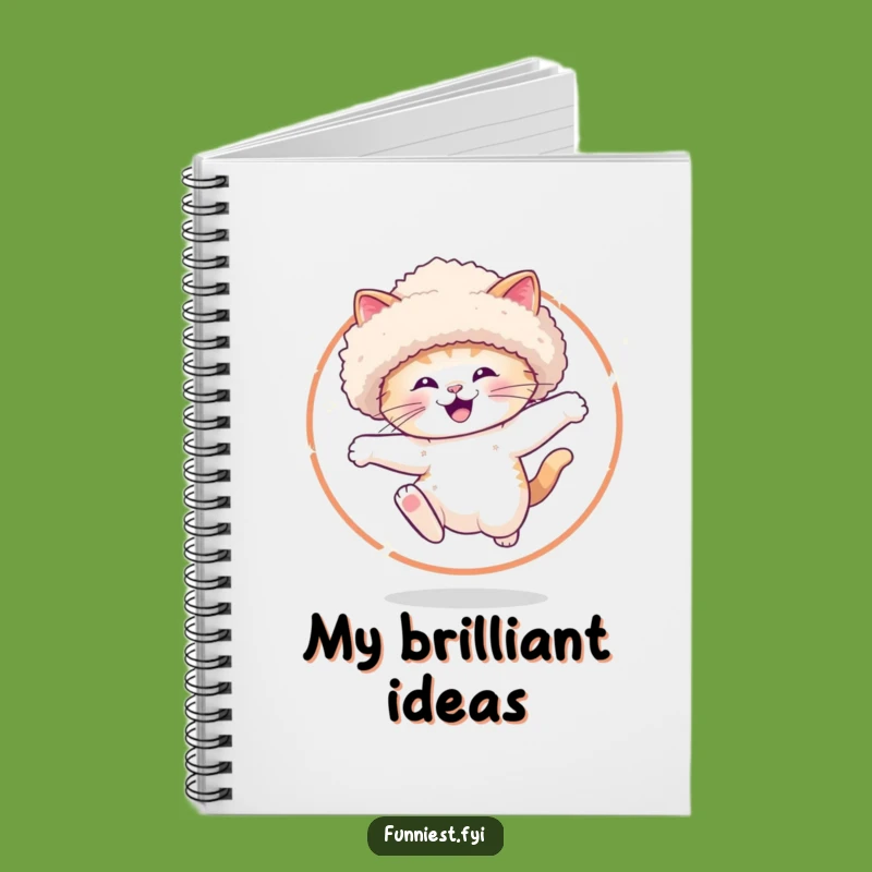 Funny Sparkle Cat Hoop Jump Notebook - Fancy Hat Cat Journal for Notes Funny Gift