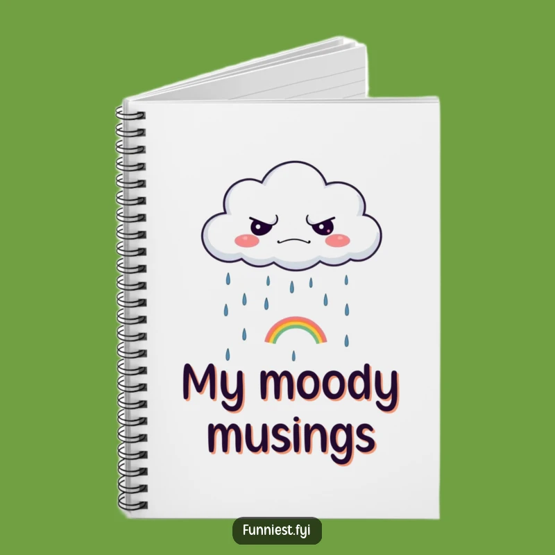 Funny Grumpy Cloud Notebook: Sarcastic Journal, Tiny Rainbow, Perfect Gift