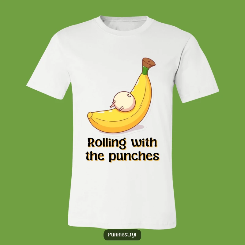 Funny Banana Peel T-Shirt: Rolling Character Tee - Hilarious Adventure Gift!