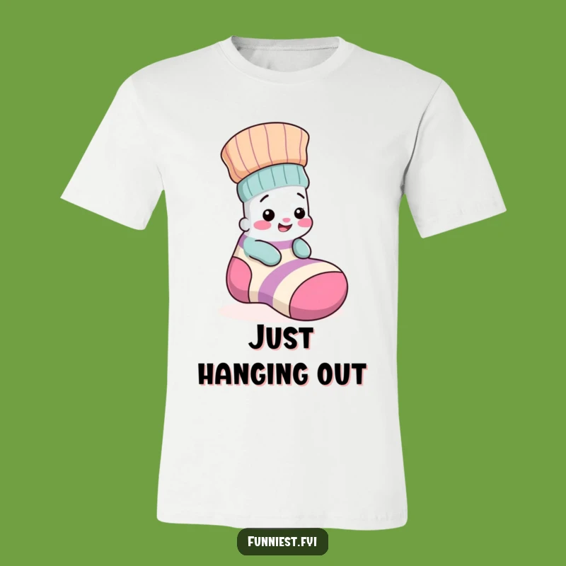 Funny Giggling Sock T-Shirt: Wear Your Humor with this Playful Sock Buddy Tee
