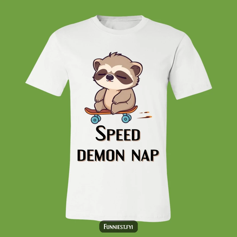 Funny Sloth Skateboard T-Shirt: Hilarious Graphic Tee for Laid-Back Thrills