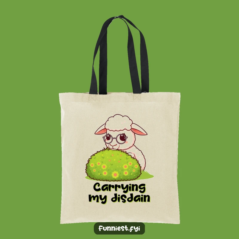 Funny Smug Sheep Monocle Tote Bag - Posh Garden Carryall