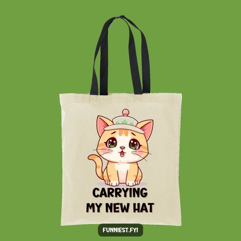 Funny Cat Teacup Tote Bag - Surprised Kitty Carry-All Gift