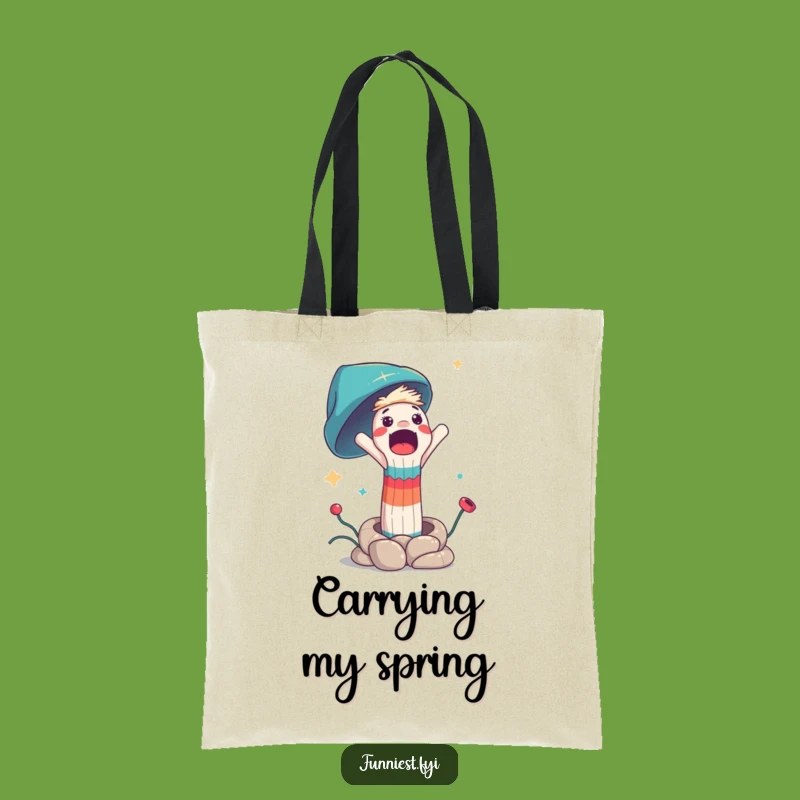 Funny Surprised Sock Puppet Spring Launch Tote Bag: Carry Your Humor!