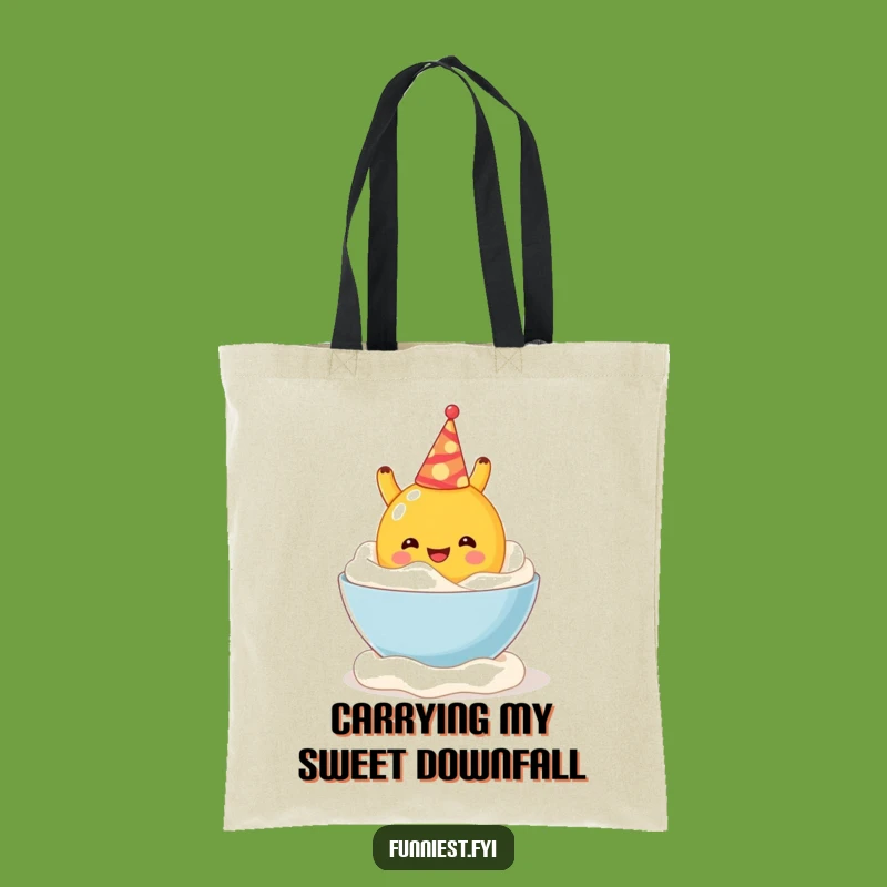 Funny Fruit Tote Bag: Whipped Cream Party Dive - Stylish and Hilarious Carry-All Gift!