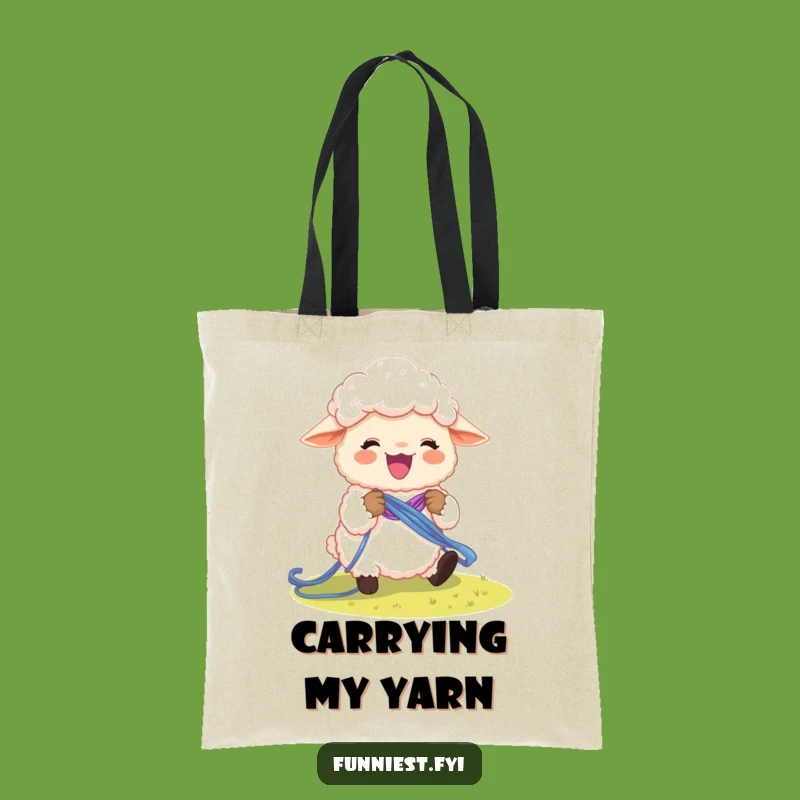 Funny Sheep Rainbow Knit Tote Bag: Hilarious Carry-All for Crafters