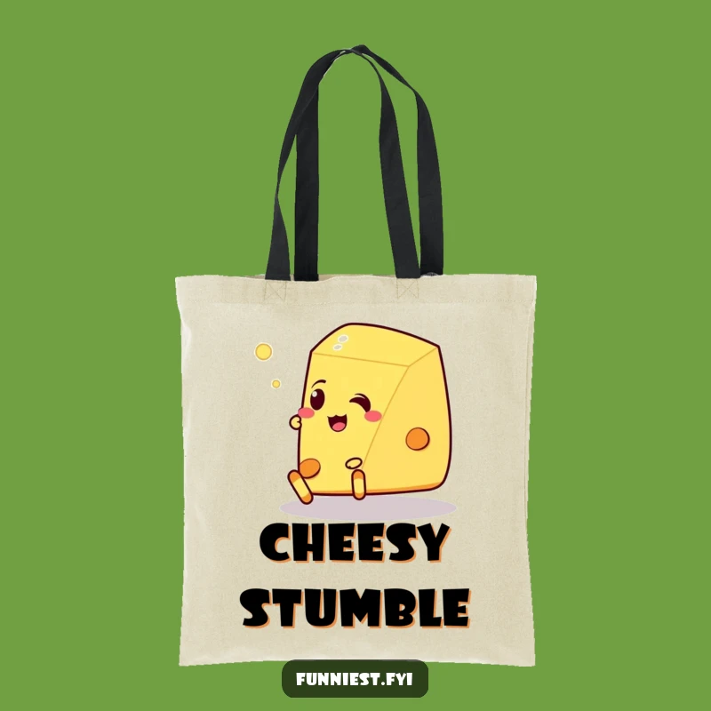 Funny Talking Cheese Tote Bag: Clumsy Wedge Carry-all for Humorous Errands
