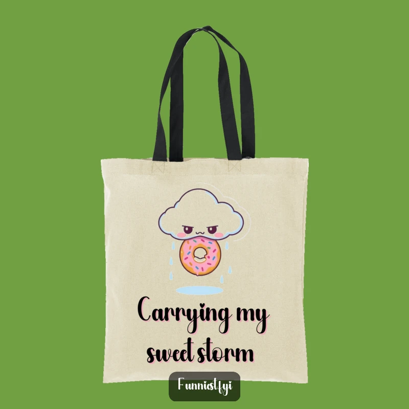 Funny Cloud Donut Tote Bag - Hilarious Accessory for Everyday Errands