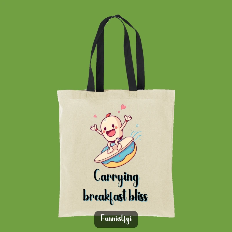 Funny Coffee Donut Wave Tote Bag - Carry Your Sweet Adventure!