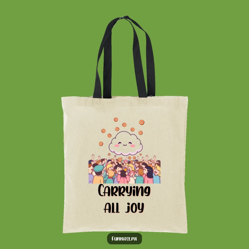 Funny Donut Cloud Tote Bag: Carry Sweetness, Chic Funny Gift
