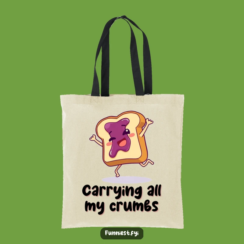 Funny Toast Cartwheel Tote Bag: Carry Your Laughs with This Jammy Slice