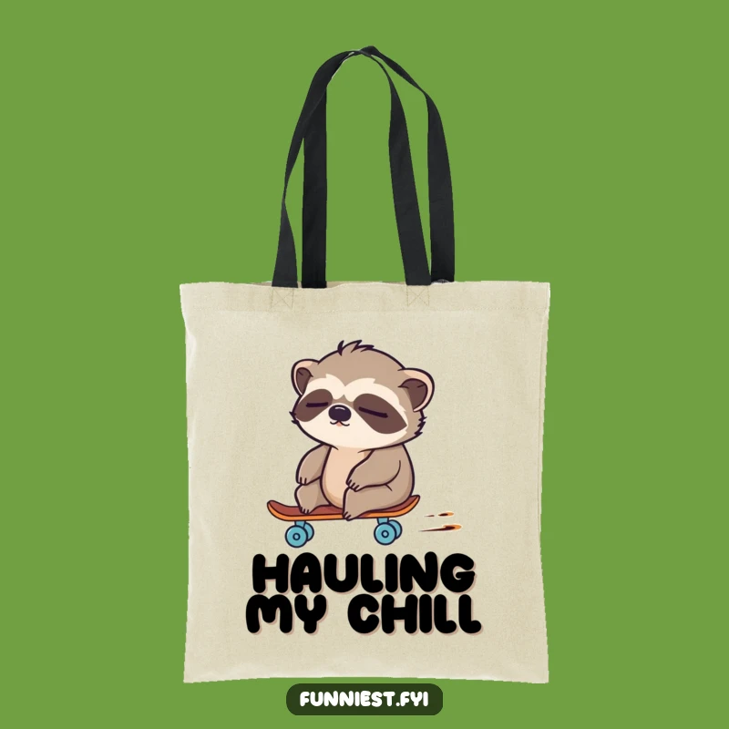 Funny Sloth Skateboard Tote Bag: Hilarious Carry-All for Unexpected Journeys