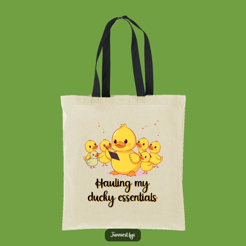 Funny Shy Duck Conductor Tote Bag: Carry Your Essentials with Hilarious Charm