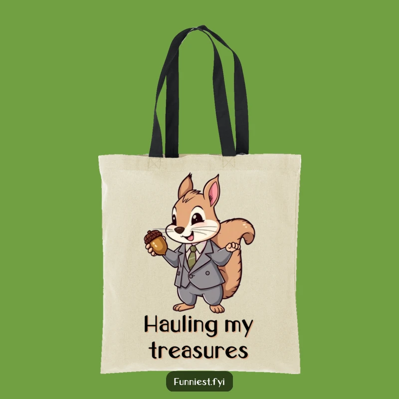 Funny Suit Squirrel Tote Bag: Acorn Jewel Presentation Accessory