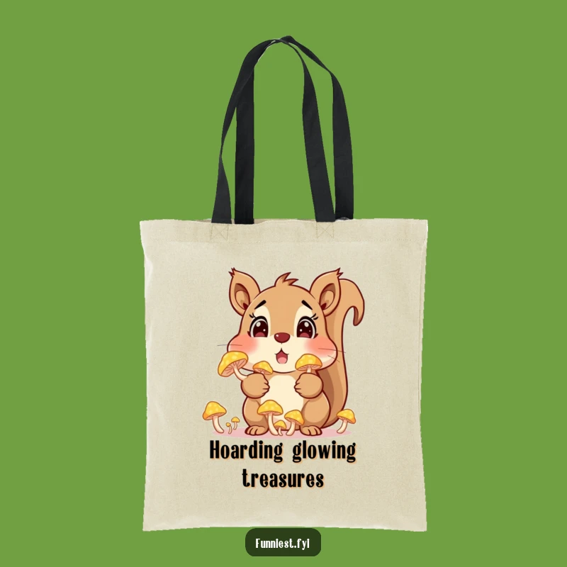 Funny Squirrel Mushroom Tote Bag - Carry Your Finds with Style