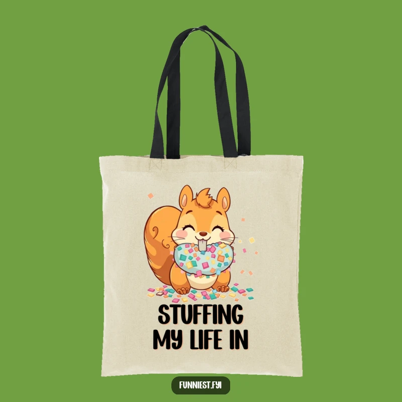 Funny Squirrel Confetti Tote Bag: Carry Your Party Essentials with Hilarious Style